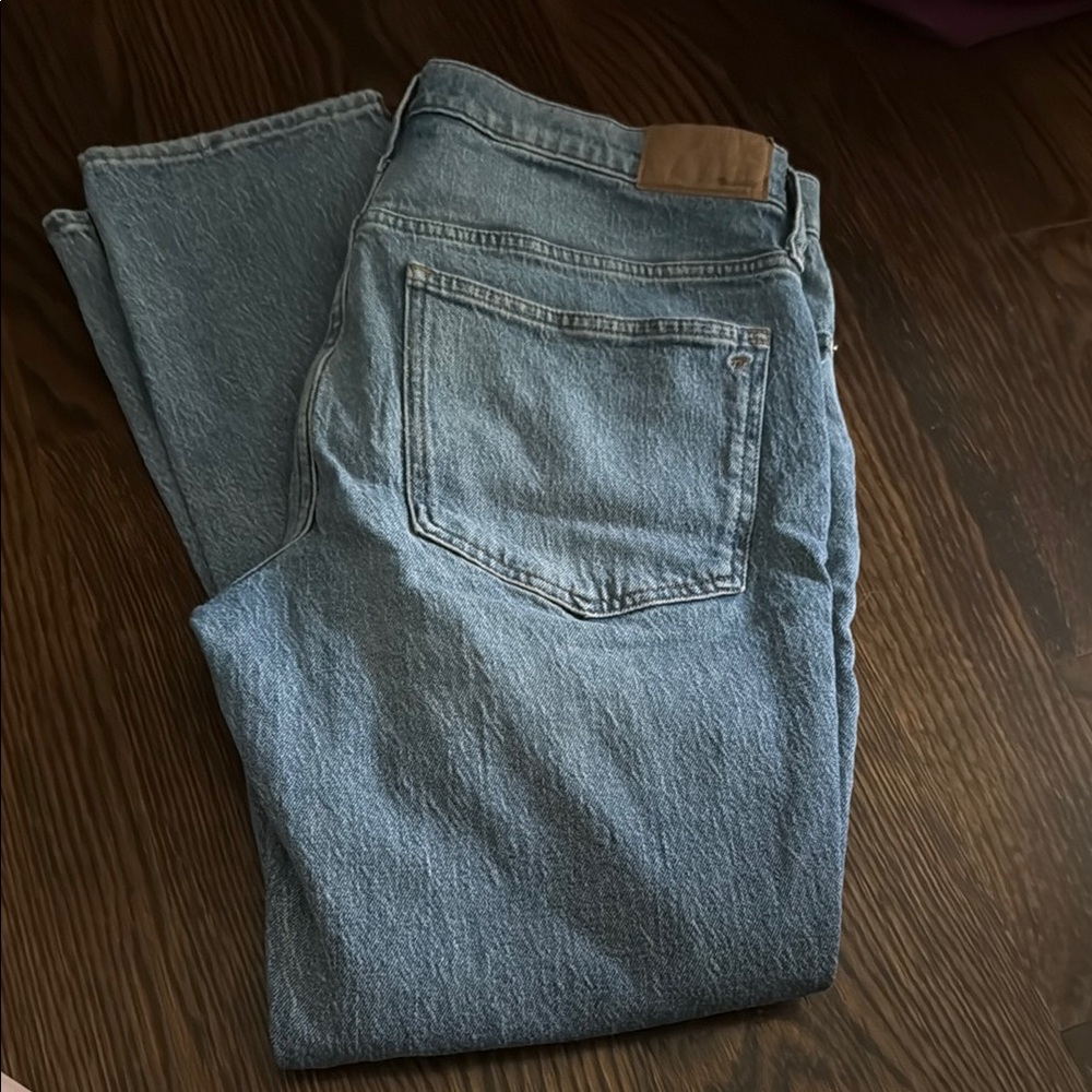 **Madewell Blue Straight Denim Jeans Mid-Rise Perfect Vintage**